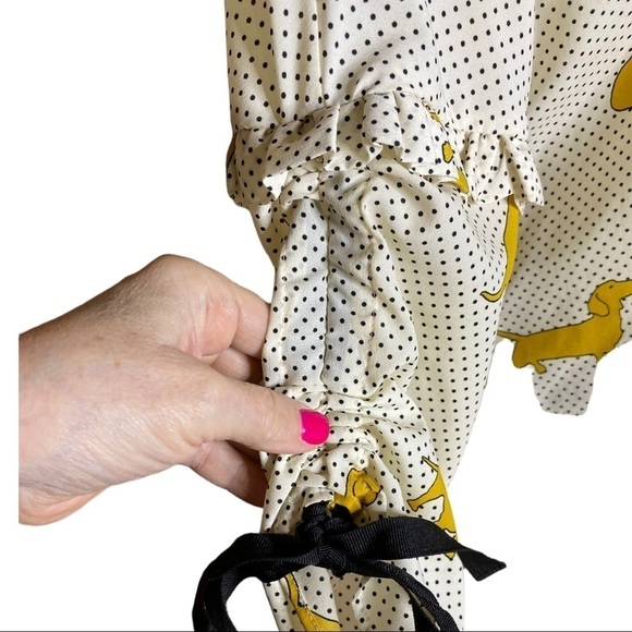 Zara Woman Blouse Dachshund Print Size S - Picture 4 of 7